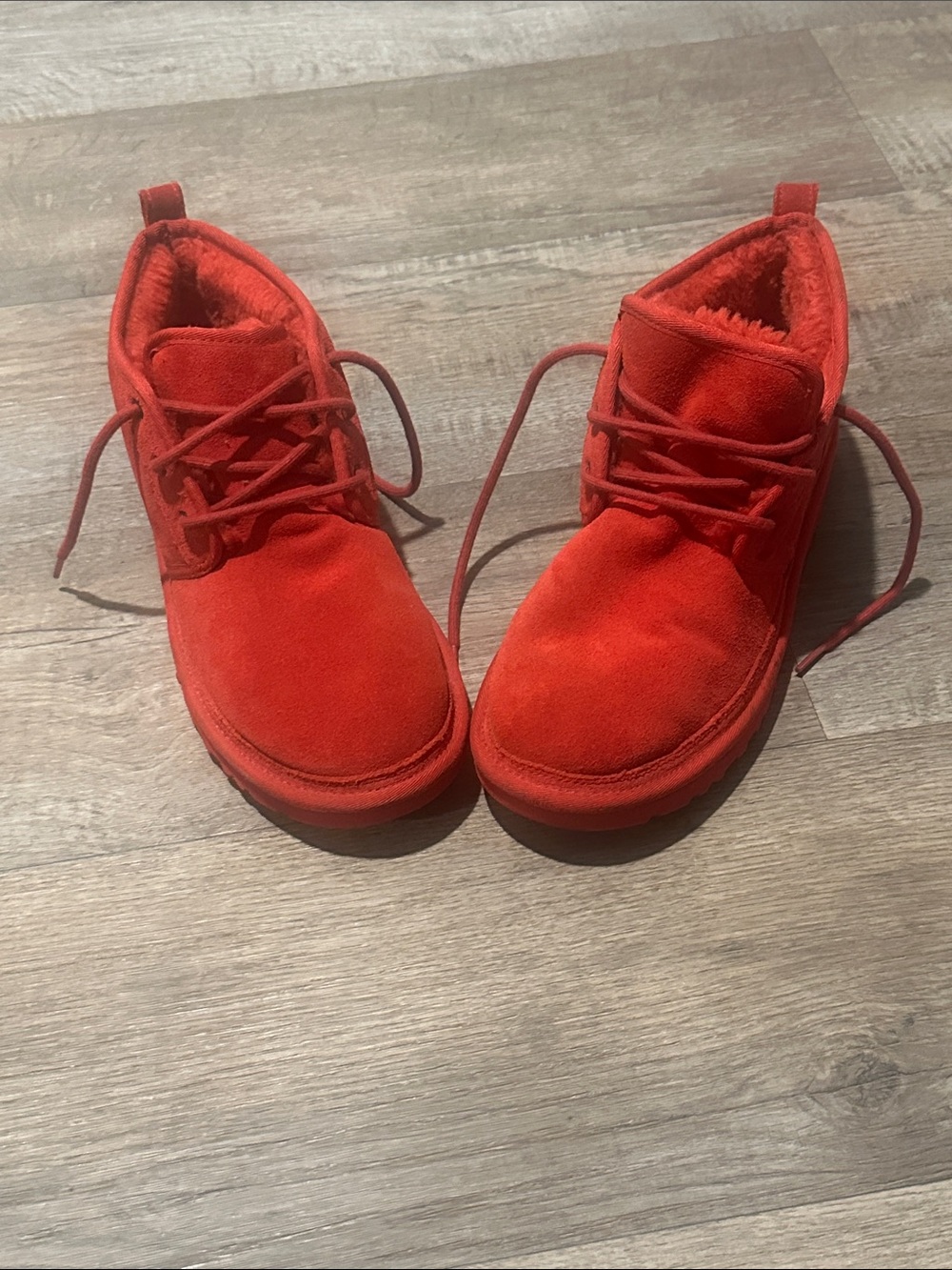 UGG Red Suede Lace-Up Women's Ankle Boots